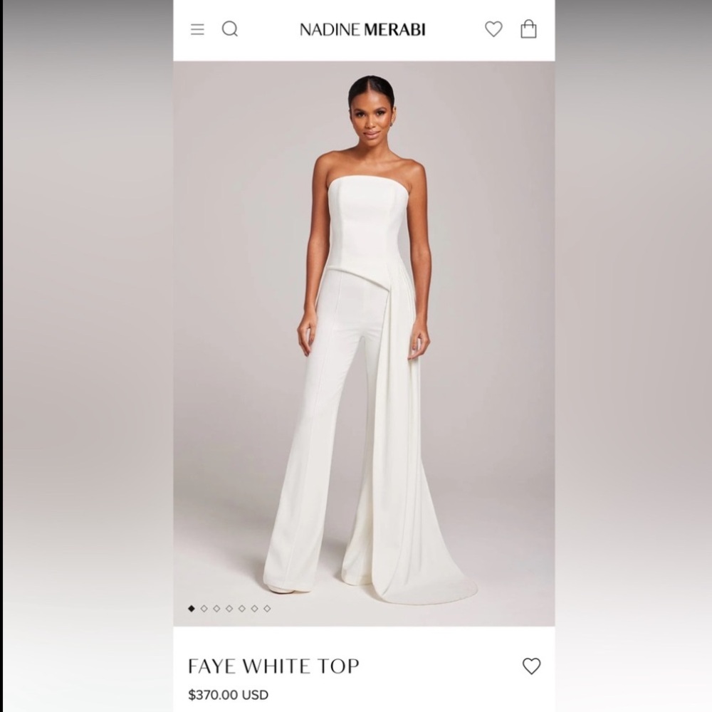 Nadine Merabi Faye white top and charlotte white pants! BUNDLE DEAL! SHIPS ASAP!